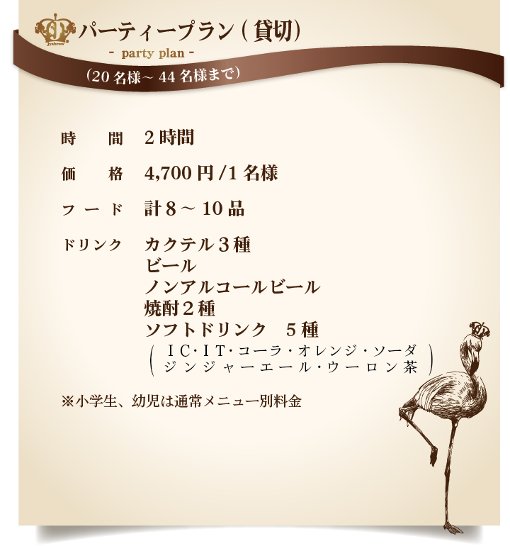 パーティープラン(貸切）